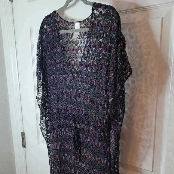 Time and Tru Women's Plus Crochet Kaftan Bathingsuit Coverup. (New) - Picture 4 of 12